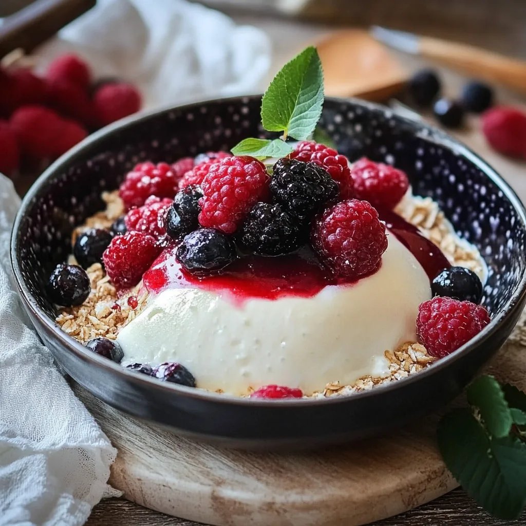 Joghurtbombe mit Beerensauce