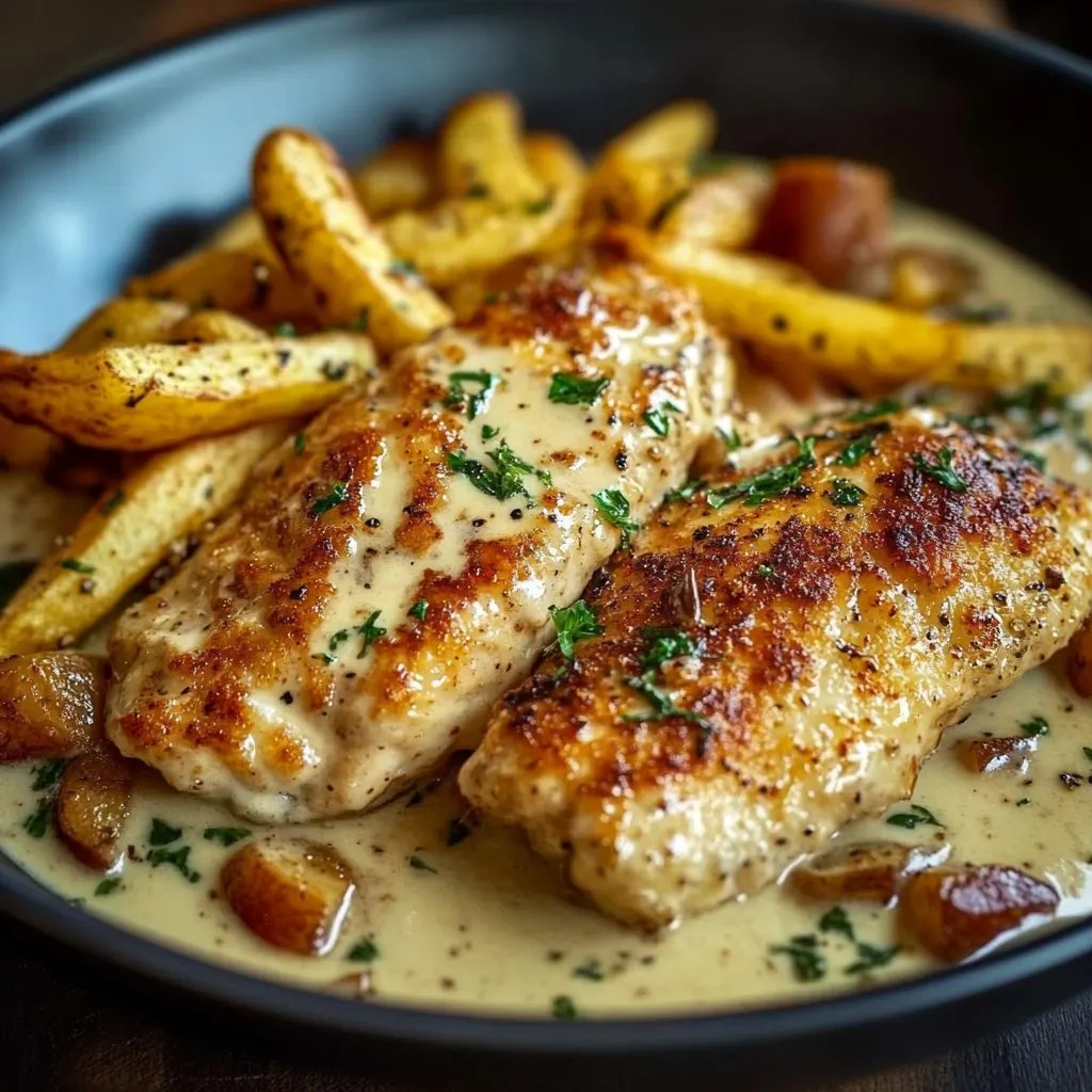 Hähnchenfilet in cremiger Knoblauchsauce