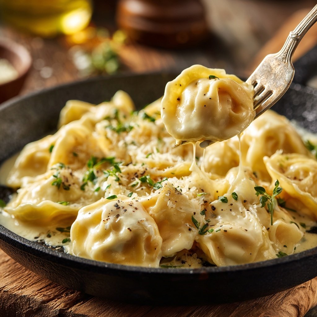 Gefüllte Tortellini mit Parmesancreme