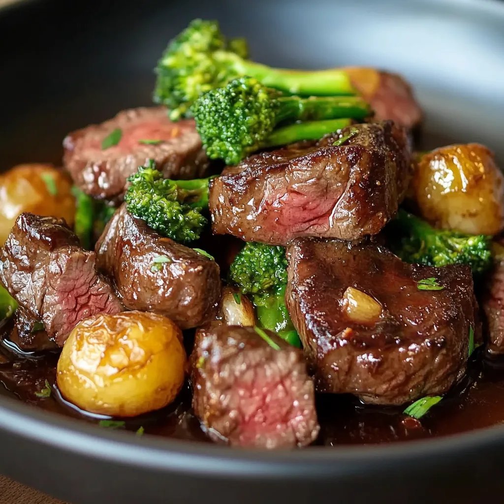 Rindfleisch und Brokkoli