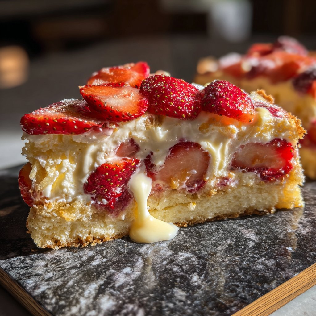 Saftiger Erdbeerkuchen Mit Vanillecreme