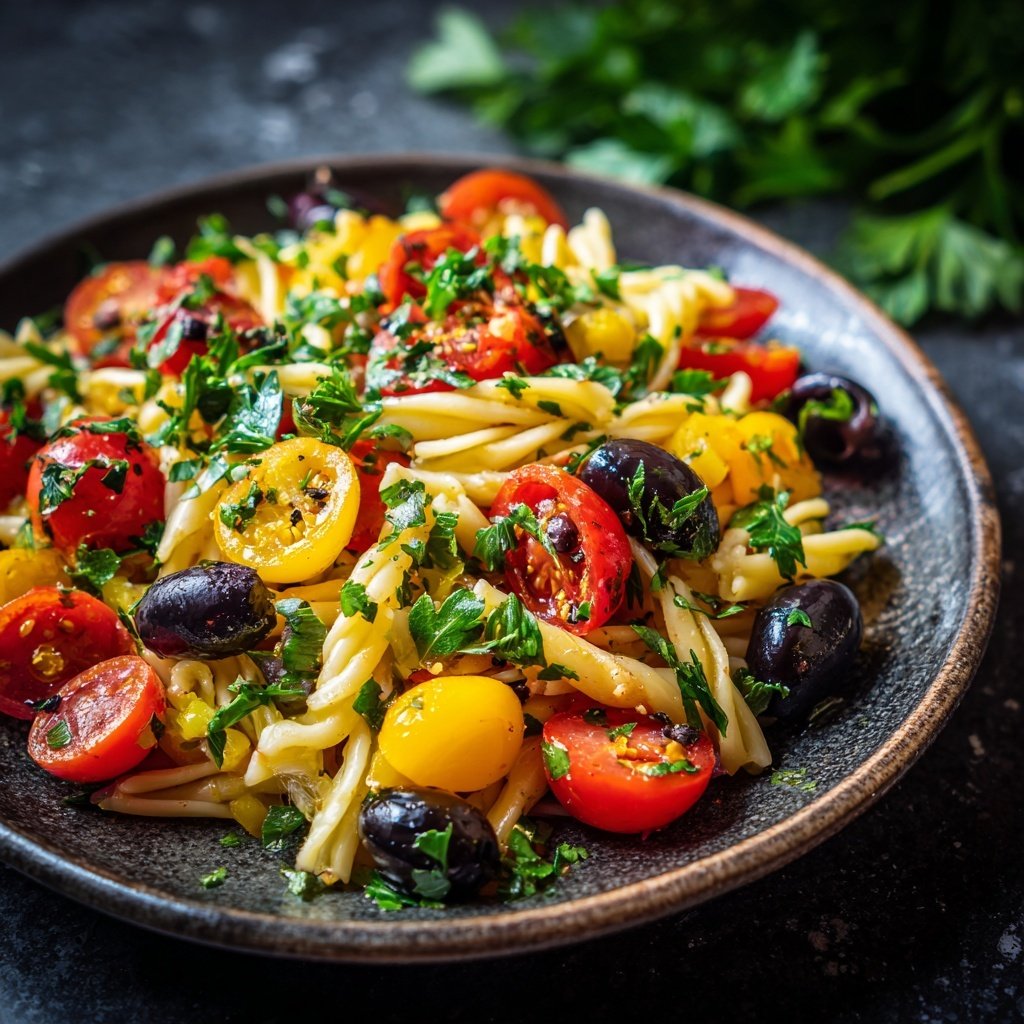 Mediterraner Nudelsalat Zum Grillen