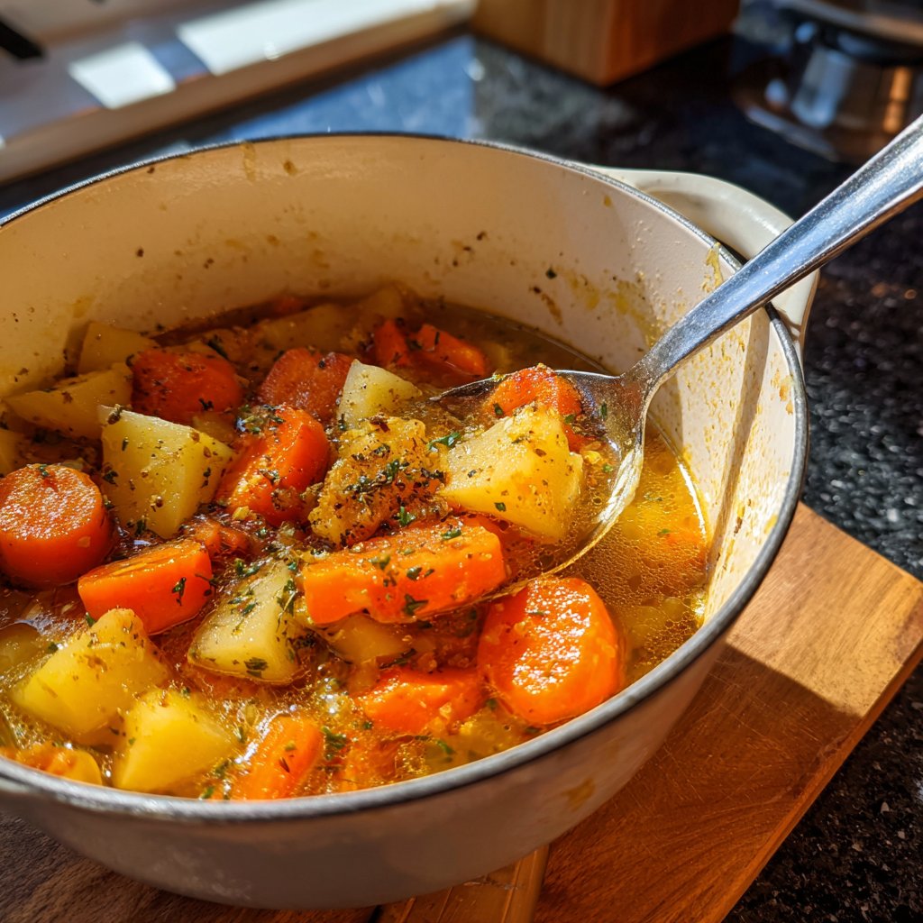 Abendessen mit Gemüseeintopf