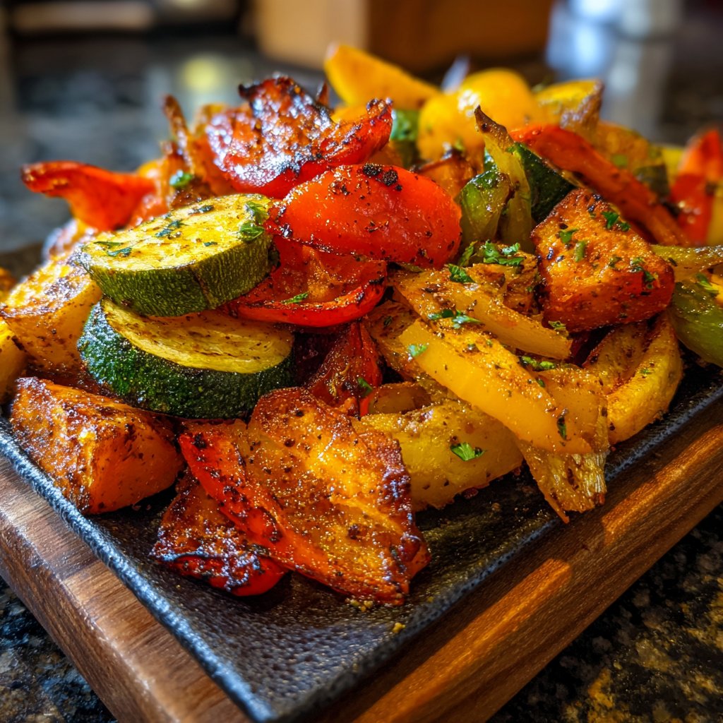 Mittagessen mit Ofengemüse
