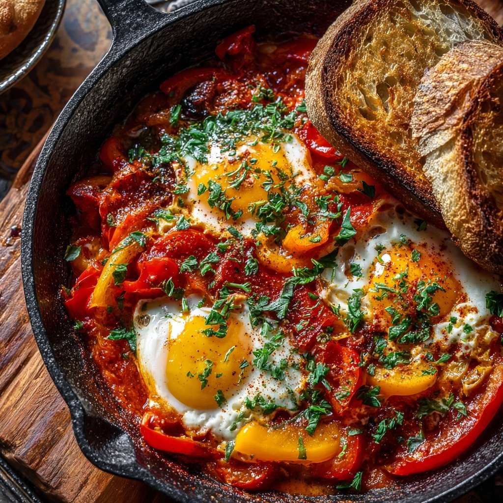 Shakshuka mit Tomaten und Paprika
