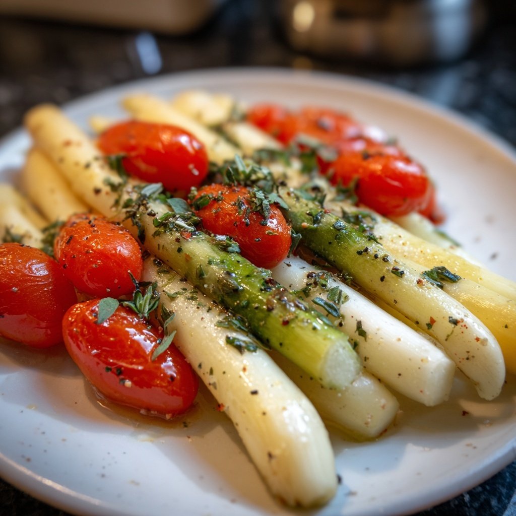 Grüner Spargel Mit Tomaten