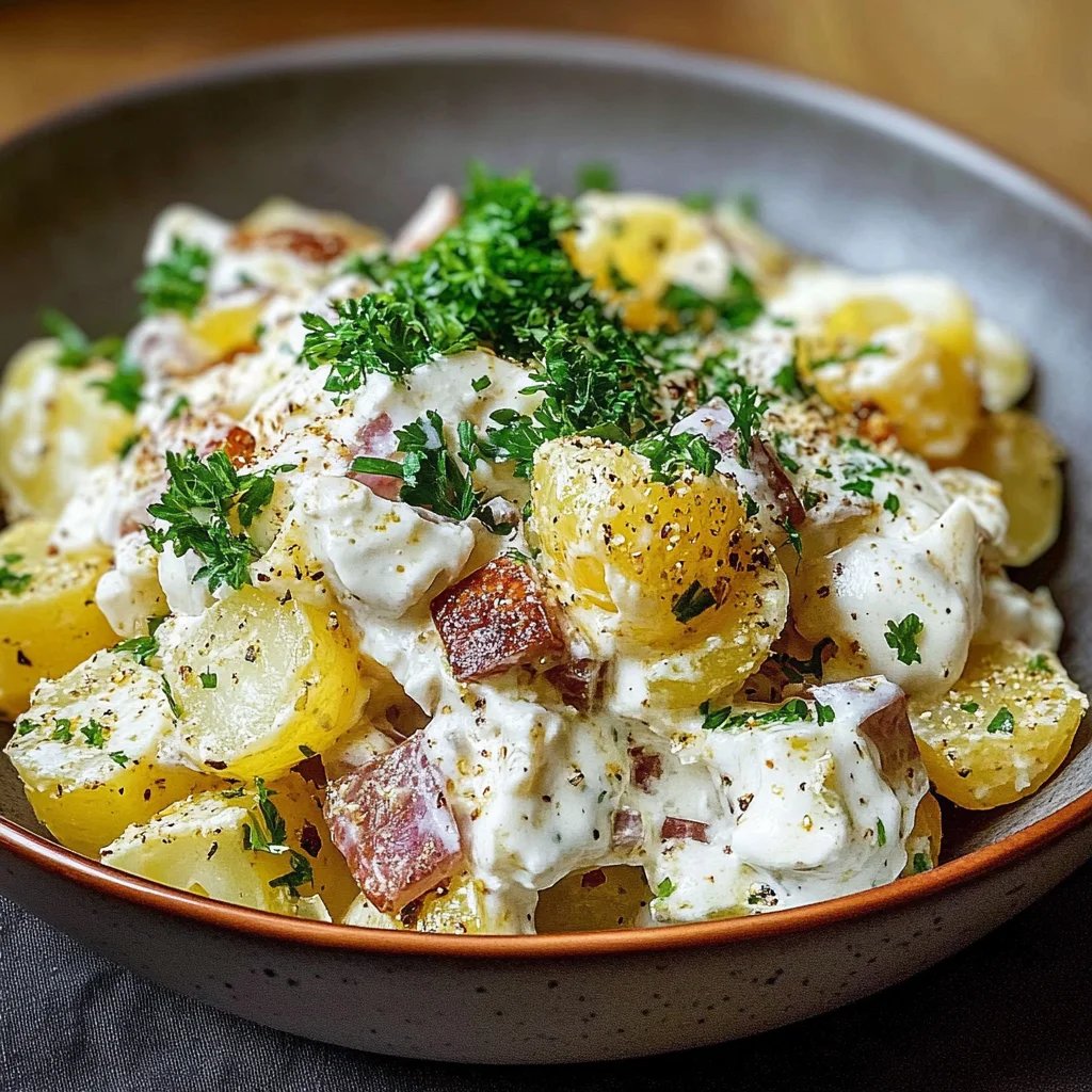 Krosser Kartoffelsalat mit Senf-Dressing