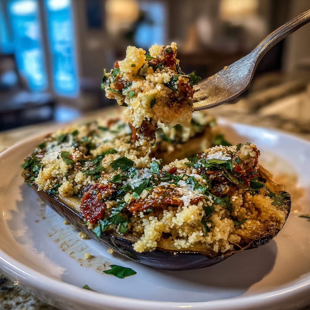 Gefüllte Auberginen mit Couscous
