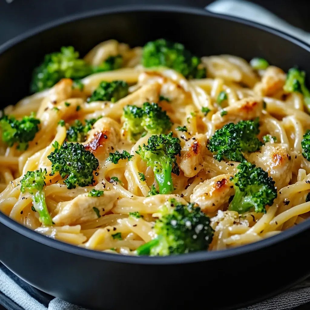 Cremige Hähnchen Brokkoli Pasta