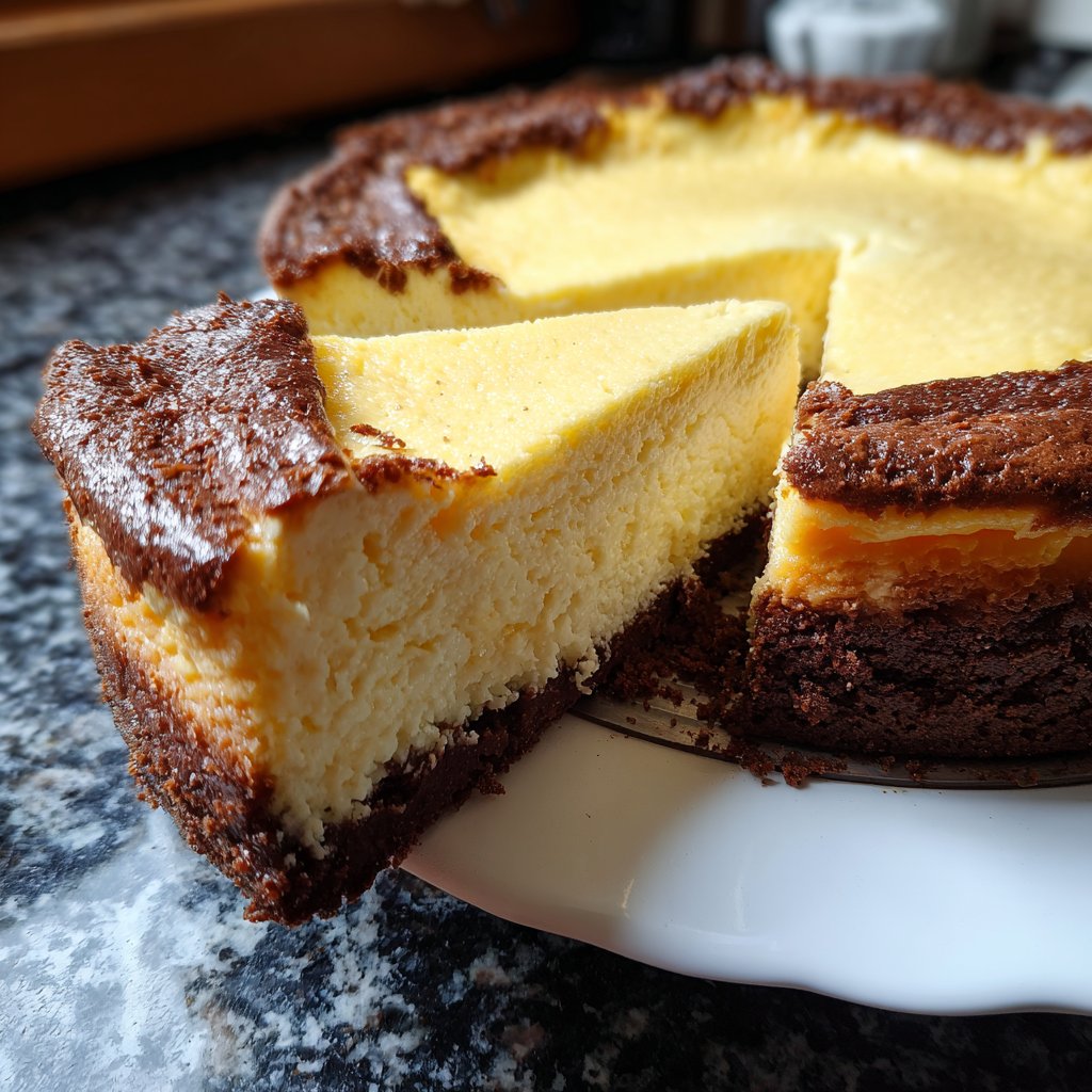 Käsekuchen mit Schokoladenboden