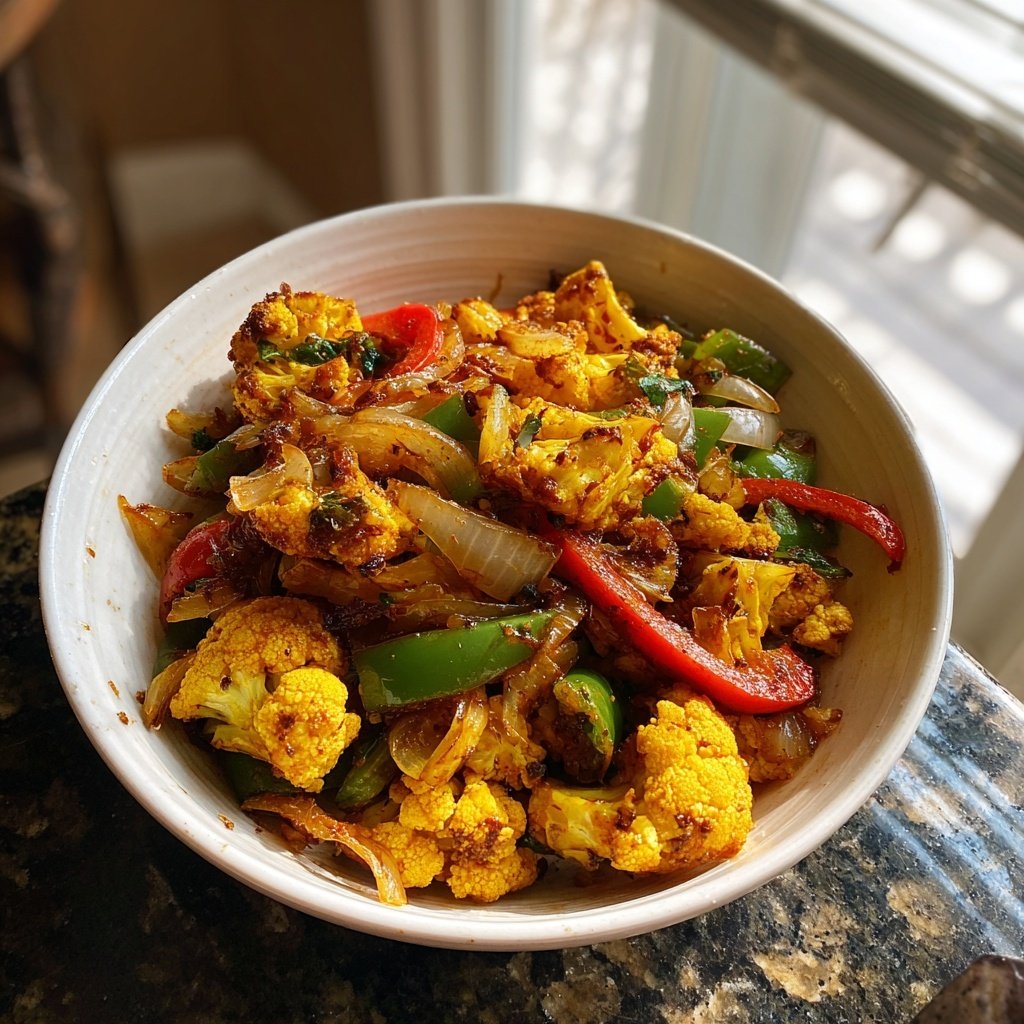 Blumenkohl Pfanne Mit Kurkuma