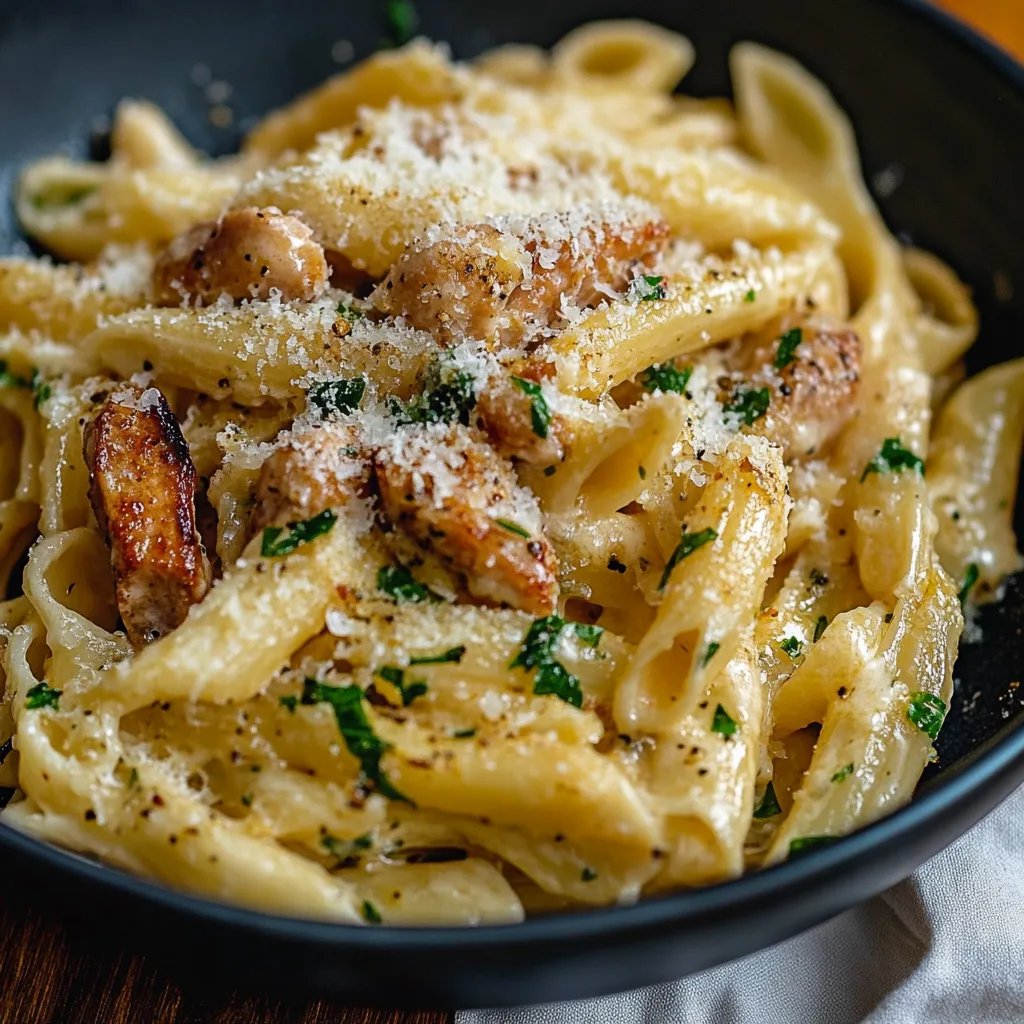 Knoblauch-Parmesan-Hähnchen-Pasta