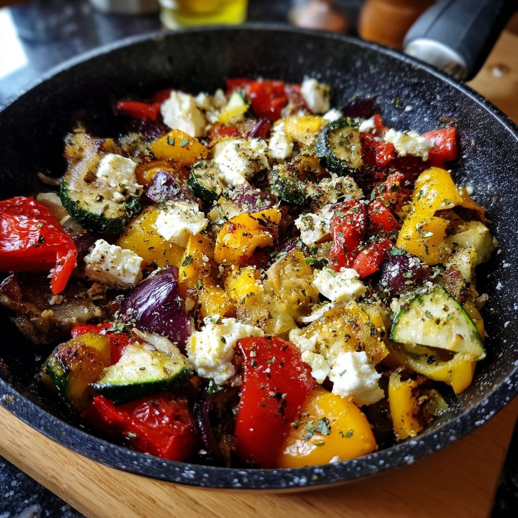 Gesund & Leicht Mediterrane Gemüsepfanne mit Feta