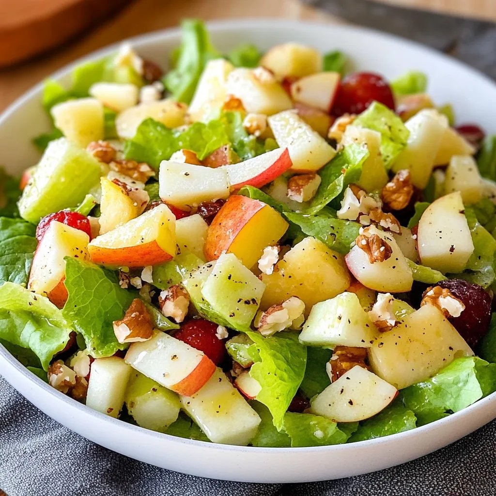 Apfel Staudensellerie Salat und Walnüssen